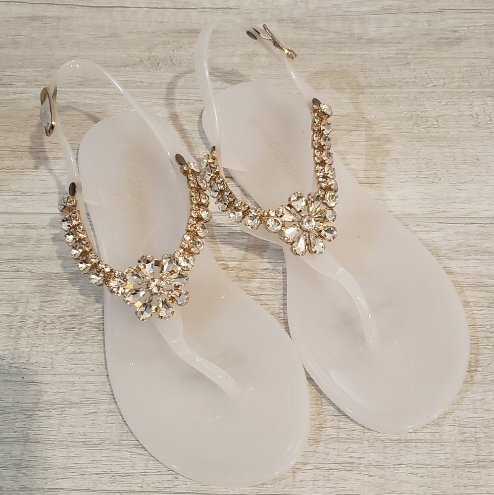 Clear/White Jelly Sandals